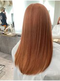 カットの代わりに髪質改善　ペールオレンジ