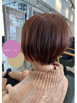 ラポールヘア 小山店 ショートボブ×pinkベージュ