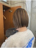 ボブ/ハイライト/ベージュ
