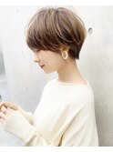大人可愛い前髪ありのひし形マッシュショートパーマ20代30代