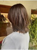 くびれミディ 外ハネミディ レイヤーカット ブラウンカラー