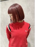 【HOSSY】ハイトーンボブ_切りっぱなしボブ☆暖色カラー