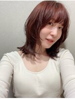 マル 薬院浄水店(MAR.co)&nbsp;PINK BROWN  MEDIUM LAYER 　ピンクブラウン　レイヤーカット