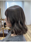 【くびれボブ×透明感グレージュ】