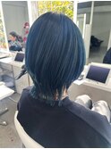 ブルーカラー / ウルフカット　ブリーチ　ハイトーン　髪質改善