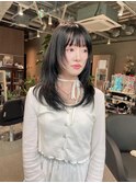 こなれ前髪ミニウルフレイヤーカット小顔顔周りカット