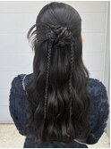 【人気！】カチモリハーフアップ　ヘアアレンジ 結婚式 お呼ばれ