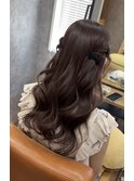 大人ガーリーなハーフツイン