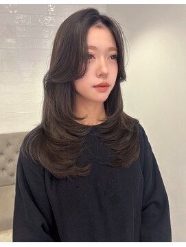 ラヴィズム 長岡店(LUVISM) 韓国/顔周りレイヤー/ダブルカラー/ベージュ/前髪新潟長岡宮関◆