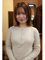 チャプター 問屋町(chapter)&nbsp;顔まわりレイヤーカットウルフボブ髪質改善ミルクティーブラウン