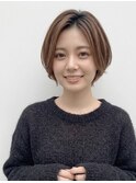 30代大人可愛いショートボブ 大人ボブ ハイライト