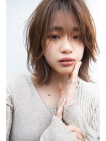 マイ ヘア デザイン 岡崎(MY hair design)&nbsp;小顔レイヤーハッシュボブシースルーバングナチュラルブラウン