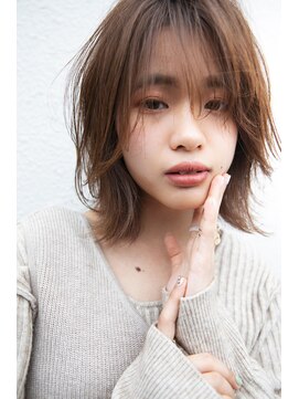 マイ ヘア デザイン 岡崎(MY hair design) 小顔レイヤーハッシュボブシースルーバングナチュラルブラウン