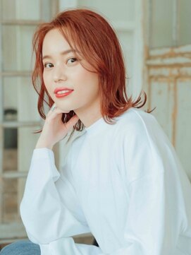 アフェット バイ フラミューム 三軒茶屋(affetto by flammeum) オレンジ外ハネミディアム【三軒茶屋】【池尻大橋】【駒澤大学】