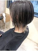 ウルフレイヤーボブ  インナーカラーグレージュ