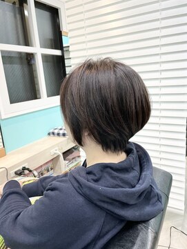 ホロー(Hollow) 丸みショートボブ×白髪ぼかし