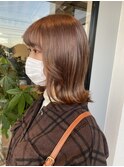 20代30代40代オレンジ暖色系カラー大人ボブ透明感小顔