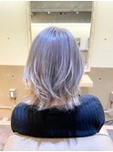 ショートレイヤー＿ホワイトシルバー
