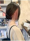 ボブ インナーカラー イヤリングカラー  ピンクベージュ