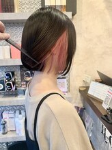 ジョージ(Jo-Ji) ボブ インナーカラー イヤリングカラー  ピンクベージュ
