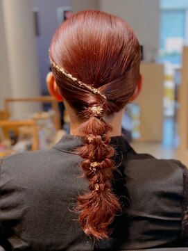 フォーエス(4S) タイト編み下ろし　～結婚式お呼ばれヘアアレンジ～