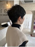 マッシュショート×くせ毛風パーマ