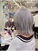 ブルーシルバー ハイトーンカラー ダブルカラー ブリーチカラー