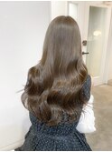 くびれヘアアプリコットオレンジ夏ヘアハイライトカラー