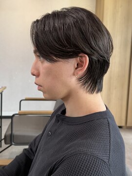 ノラ ギンザ(NORA GINZA) シースルーマッシュコンマヘアダウンパーマウルフ韓国ヘア黒髪