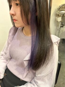 エクファ ヘア リゾート 大津 瀬田店(ex-fa hair resort) ミルクティーブロンド/ダークブルー/デジタルパーマ/大津/瀬田