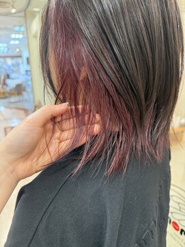 モリオ フロム ロンドン サッポロファクトリー店(morio FROM LONDON) morio札幌　レイヤーカット　インナーカラー　カシスレッド