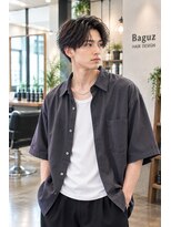 MEN's Baguz MEN'Sカット/ MEN'Sパーマ/ MEN'Sカラー 韓国風センターパート×ルーズウェーブメンズ今旬パーマ
