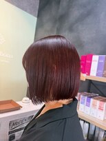 ノーヴァ バイ ボナ 前橋店(nova by bona) うる艶レッドブラウンボブ/まとまり似合わせカット
