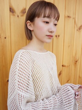 ブゾン(buZon) 【buZonブゾン】ぱっつんラインワイドシースルーミニボブ