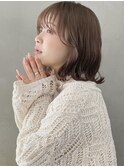 外はねボブ　ミルクティーベージュ　ゆるふわ　草加