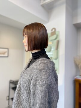 アンドチル 渋谷(AND CHILL) ミニボブ/コンパクトボブ/ベージュブラウン　渋谷