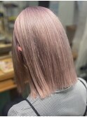 ダブルカラーミルクティーピンクベージュカラーハイトーンカラー