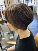 大人ショートハイライト髪質改善キッズカット前髪30代40代