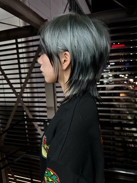 リッチ(RITZY) 【RITZY】水色☆デザインカラー☆マッシュウルフ☆シルバー