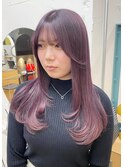 ミディアム顔周りレイヤーおくれ毛前髪万代新潟