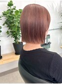 横浜ミルクティーピンクベージュタッセルボブ外ハネボブレイヤー