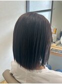 ナチュラルブラウンストレートボブ大人可愛い艶髪20代30代40代
