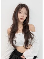 レミエ ダイカンヤマ(lemiie)&nbsp;艶のあるブラウンカラーハイレイヤーカット×ハッシュカット