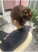 ヘアセット心斎橋お呼ばれヘアハーフアップ