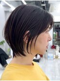 表参道白髪ぼかしハンサムショートカットアッシュブラウン30代