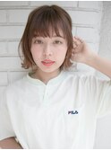 ヴェールウェーブ　アッシュカラー　伸ばしかけヘア