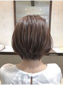 前髪なし大人ショートボブ30代40代50代/シアーイルミナカラー
