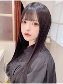 前髪が可愛い☆暗髪透明感グレージュカラー☆髪質改善で艶々髪☆