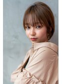 大人かわいい前髪セシルカットココアブラウンフリンジウェーブ