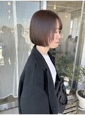 ボブウルフ/顔まわりレイヤー/暖色ブラウン/自由が丘